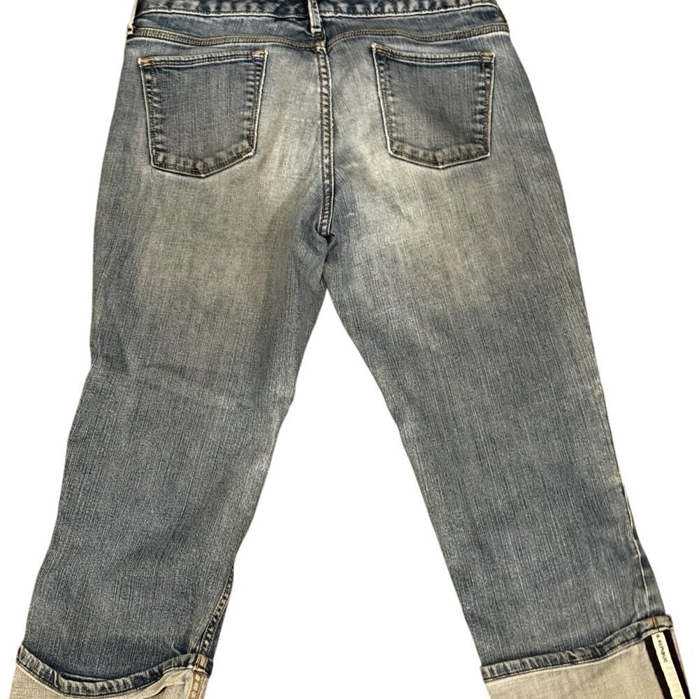 Banana Republic Cuffed Capri Jeans Size 10 Distressed Crop Denim - Picture 4 of 4